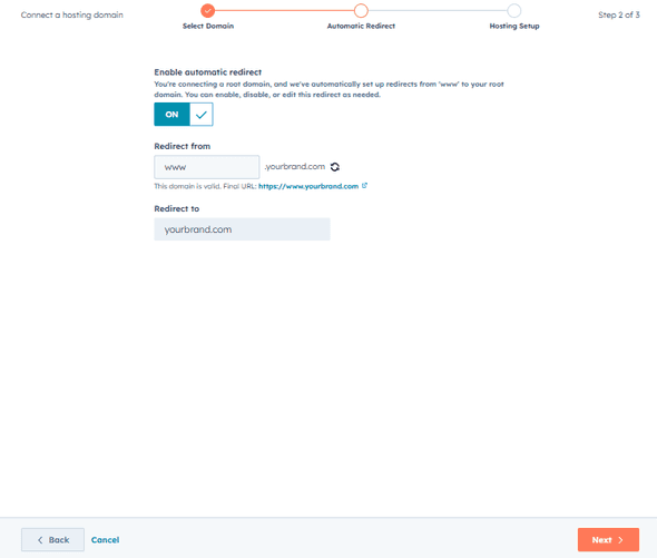 Redirect URL